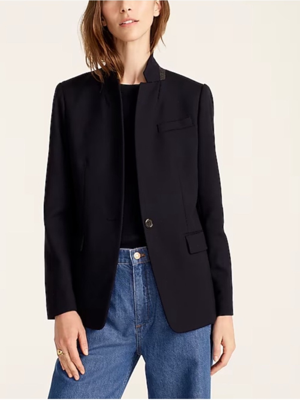 J. Crew Navy Single-Button Minimalist Blazer Sz 6
